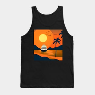 Tropical Sunset Cruise Tank Top